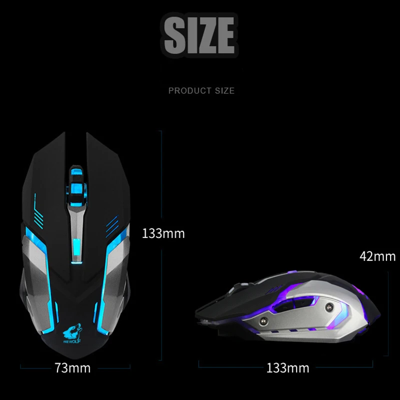  Mouse New 2.4GHz Wireless Mouse Rechargeable Silent USB Optical Ergonomic Gaming Mini Micefor for C