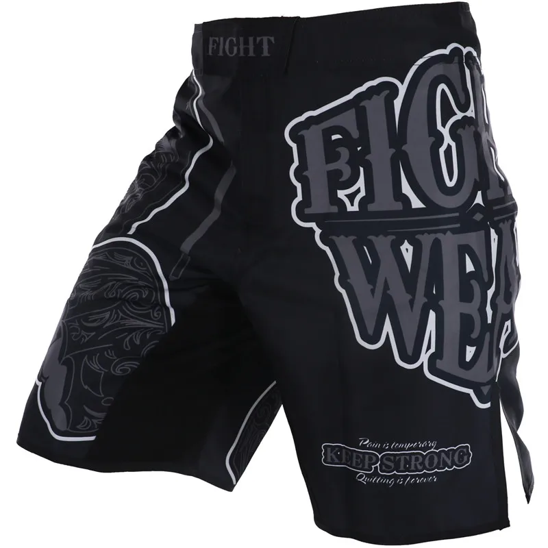 Kaufen MMA männer Muay Thai Boxing BJJ Shorts Fitness Atmungsaktive Martial Arts Kampf Boxeo Badehose Schwarz Farbe Trainning Gym Shorts