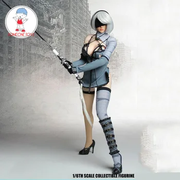 

1/6 Scale NieR Automata 2B YoRHa No. 2 Type B Girl with Head Sculpt Clothes Sets Accessory for 12 inches TBLeague Body Figure