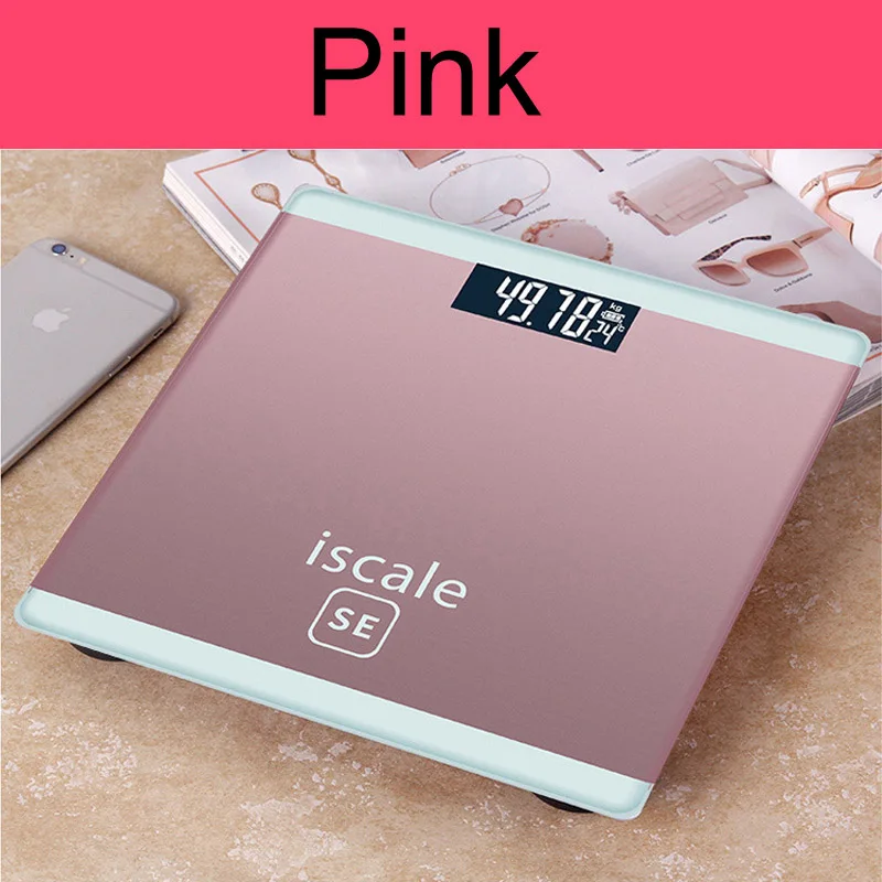 4 цвета весы электронные ЖК-дисплей весы для ванной комнаты Взвешивание машины персональные весы 180 кг умный баланс - Цвет: Pink