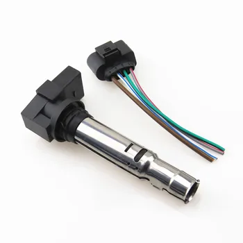 

TUKE 1 sets 036905715F 1J0973724 Ignition coils and Connector Fit 1.6 CC VW Jetta 5 Polo Golf Mk6 Passat B6 Beetle Touran, Caddy