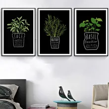 Gohimak imagens de tela, decoração de cozinha, escritório, parede, planta em vaso e letras a4, pintura artística, impressa, estilo nórdico, posteres de moda