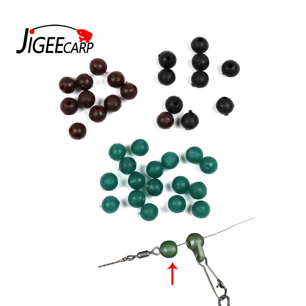 

JIGEECARP 100PCS 6mm 8mm Carp Fishing Rubber Round Beads Soft Fishing Beans for Carp Fishinng Rigs Tackle Accessoirs