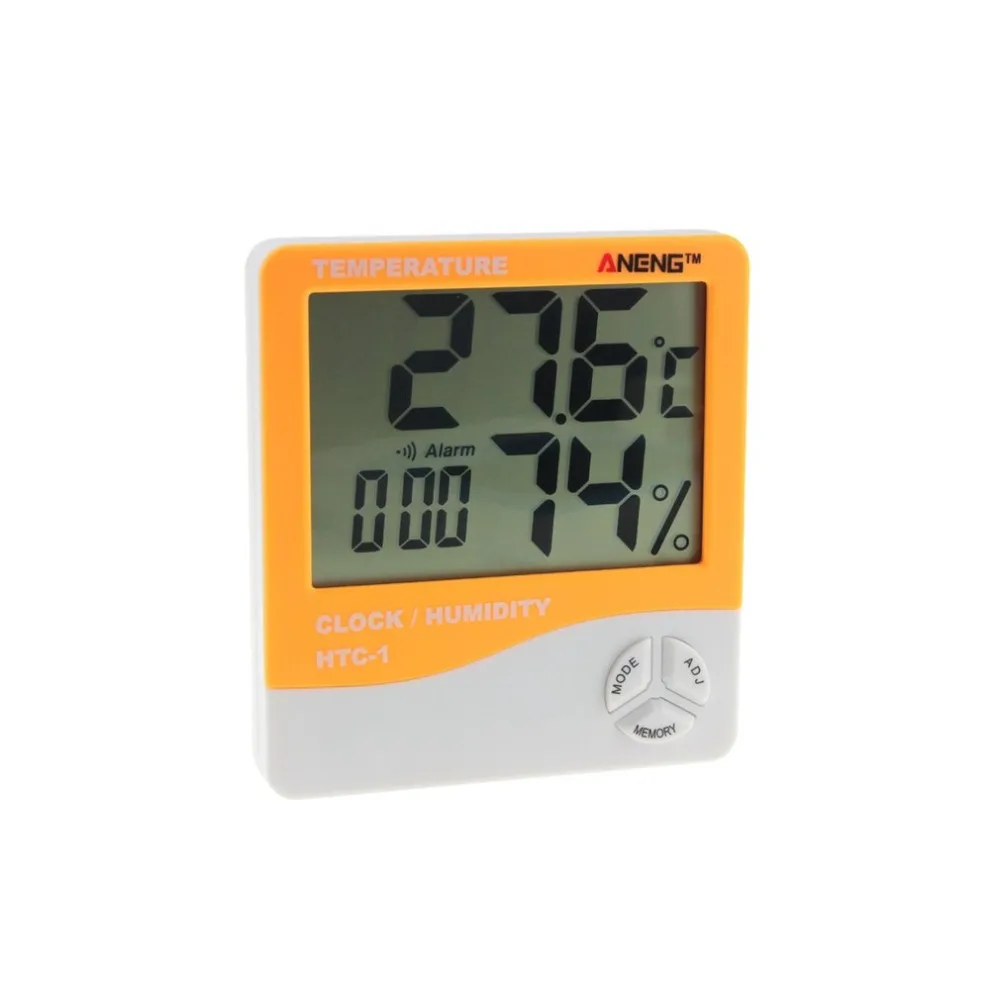 

HTC-1 Indoor LCD Electronic Digital Temperature Humidity Meter Room Thermometer Hygrometer Alarm Clock Weather Station