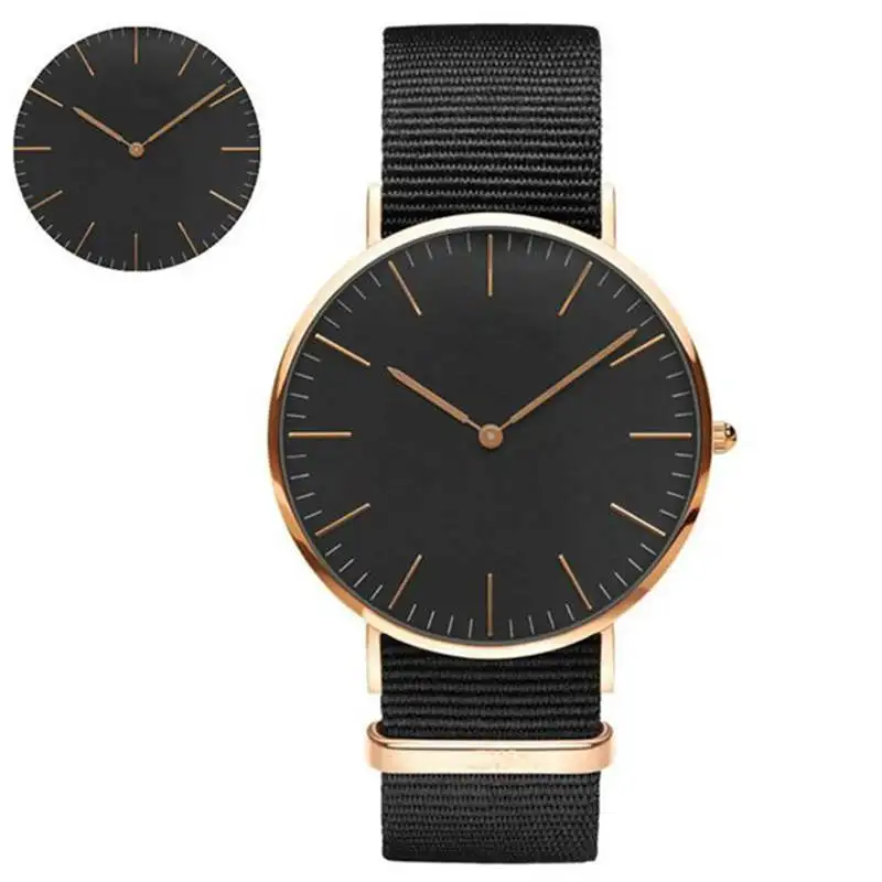 

CTPOR Business Men's watch Luxury No Logo Design Clock Strap Nylon Leather Stainless Steel Wristwatch Men Women Man Watches Male