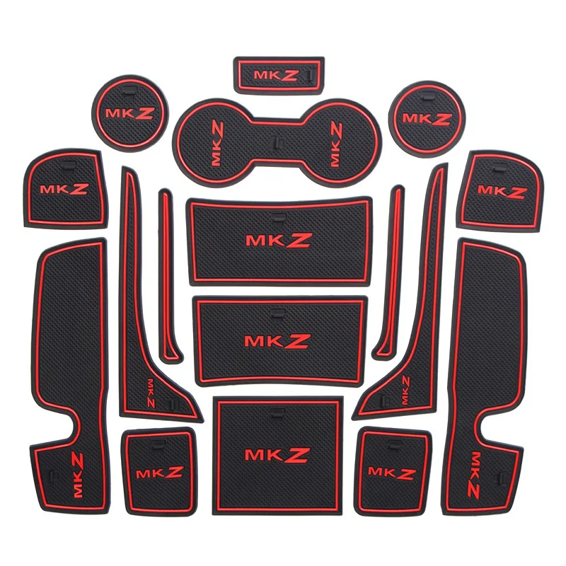 

17Pcs Lot Car Interior Upholstery For Lincoln MKZ Rubber Mat Car Accessories Non-Slip Mat Auto Accessories Interior