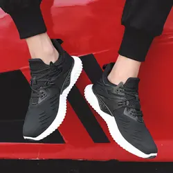 Однотонная Мужская Уличная обувь для бега, сетчатая трикотажная дышащая обувь для бега, Мужская модная трендовая спортивная обувь