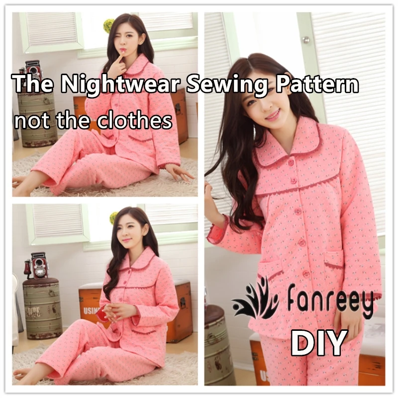 

The Ladies' Home Dresses and Nightwear Sewing Pattern Template Cutting drawing Clothing DIY M07