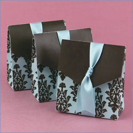 24PCS/LOT Turquoise And Brown Flourish  wedding Favor Box party gift favour candy box