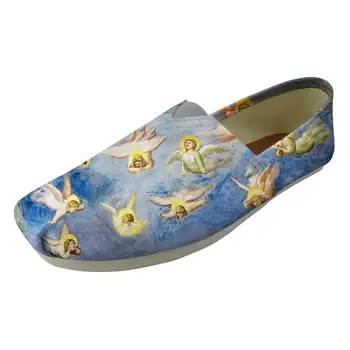 

Fashion Men Flats Shoes Male Loafers Casual Light Boys Trendy Lazy Sip on Flat Madonna and Jesus Painting Art Print Soft Shoes