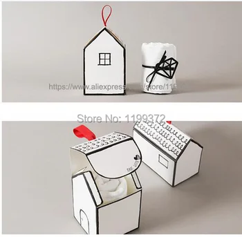 

1000pcs Small House Paper Packing box nougat cookies candy box wedding gift Boxes gifts box Free DHL FEDEX Shipping