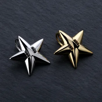 

TOPGRILLZ Solid Back Five-pointed Star Pendant Necklace Mens/Women Hip Hop/Punk Gold Silver Color Charms Jewelry