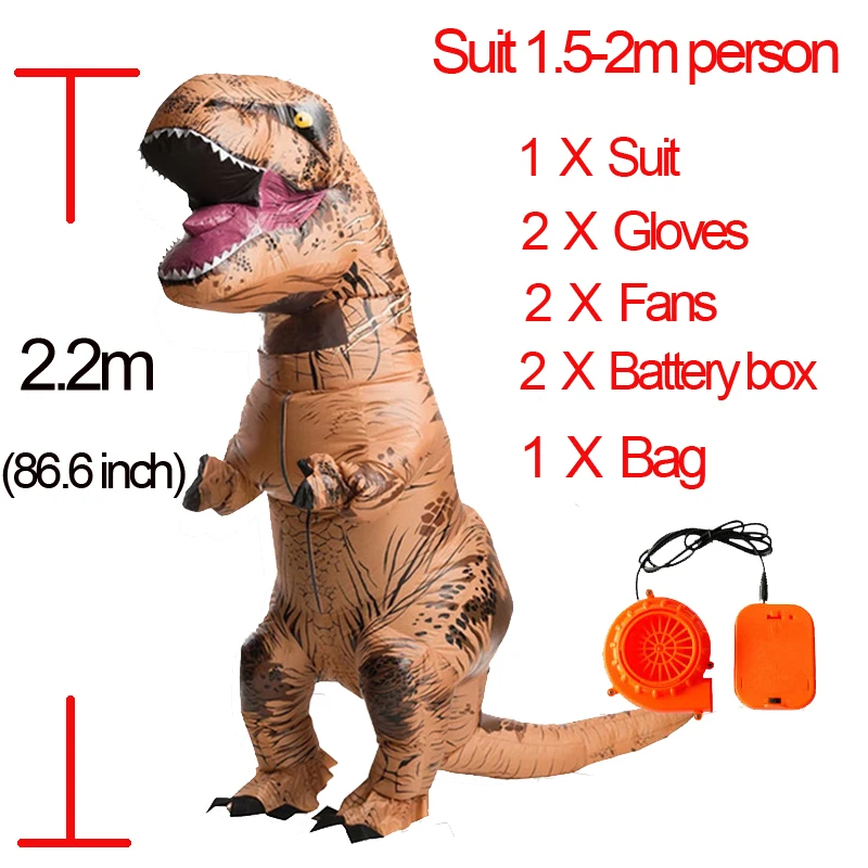 Jurassic World T Rex Toy Inflatable Dino T-Rex Dinosaur Costume Halloween t-rex suit Costume Cosplay Purim Party Dinosaur Party (13)