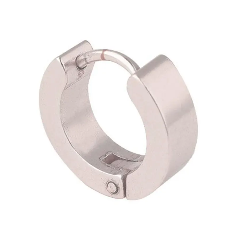 

1pcs Punk Round Hoop Earrings Stainless Steel Simple Style Hoop Earring Circle Earrings For Women Man Fashion Jewelry