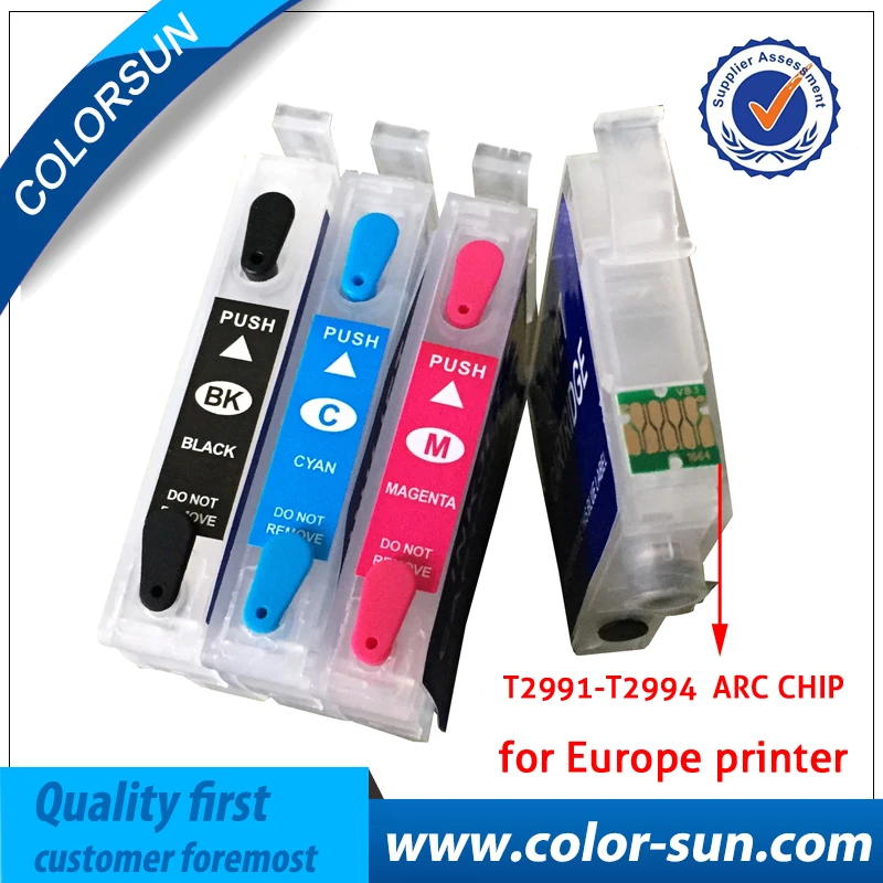 4PC T2991 29 29XL T2994 Refillable ink cartridges for Epson XP342 XP345