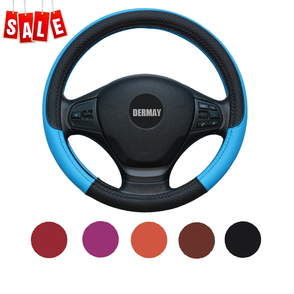 Factory 38CM Steering-wheel Cover Microfiber Leather Steering Wheel Covers Non-slip Skin Feel Car-cover Car-styling Accessories Factory 38CM Steering-wheel Cover Microfiber Leather Steering Wheel Covers Non-slip Skin Feel Car-cover Car-styling Accessories