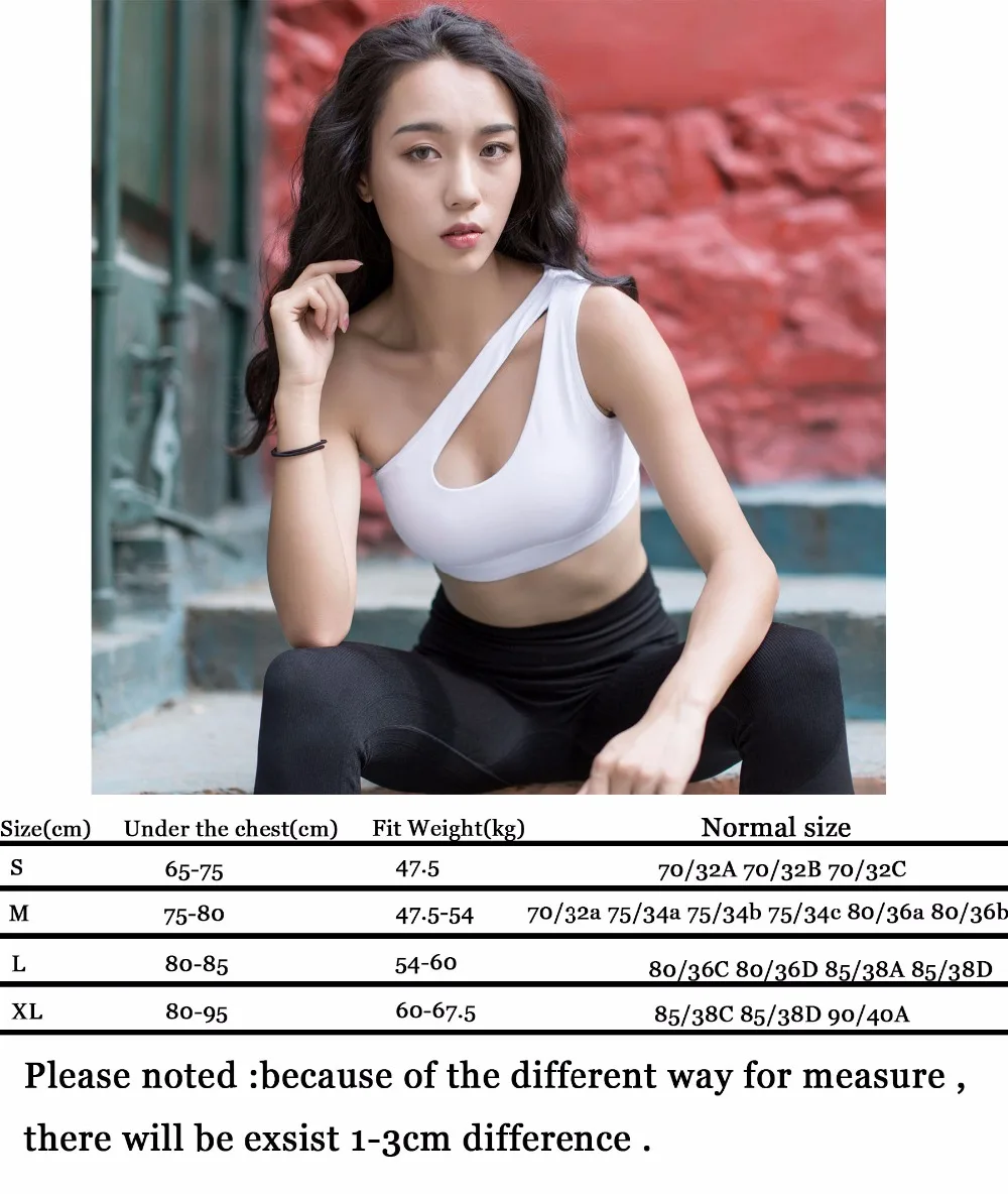 Zhangyunuo Women Sports Bra Fitness High Impact Personality Sports Top Oblique Shoulder Women Sport Gym Bra Top Workout Bra