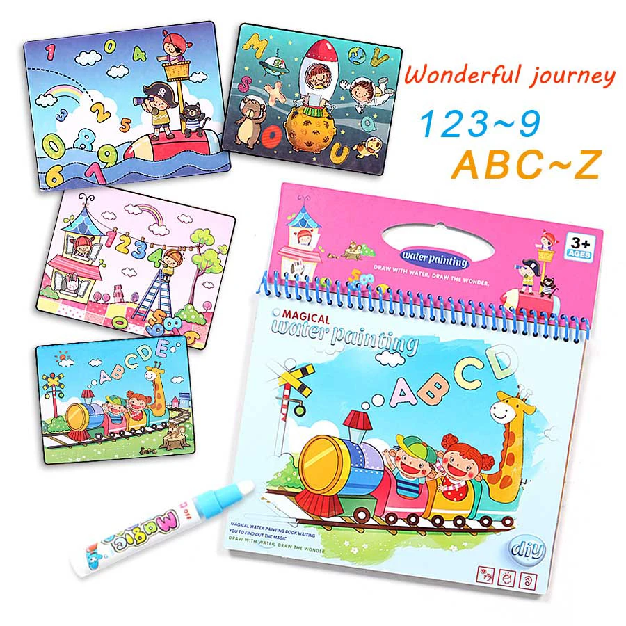 

High Quality magic water drawing book Magic Pen Painting Drawing Board For Kids Toys Birthday Gift Coloring Book Doodle & Enjoy