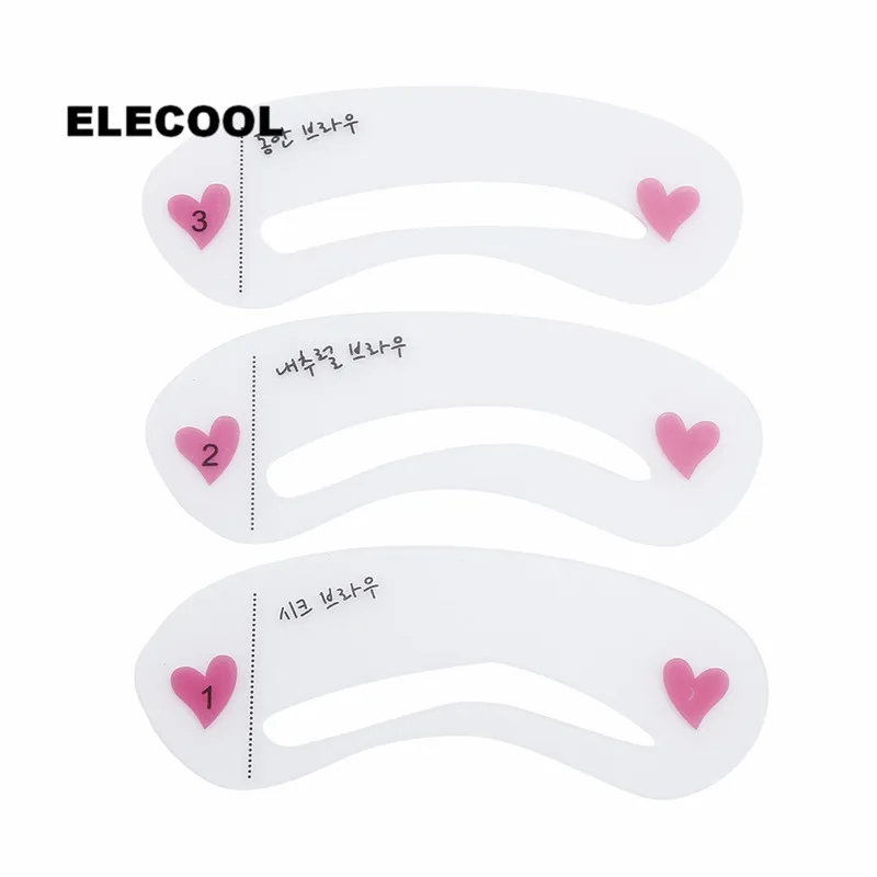 

ELECOOL 10Sets New Eyebrow Template Stencil Tool Eyebrow Shaper Reusable Eyebrow Guide Drawing Card Beauty Tools