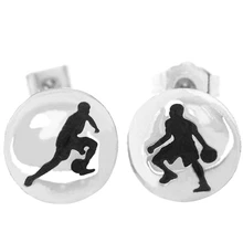 Баскетбольный плеер, спортивные серьги-гвоздики, ручная работа, Анти-аллергия, Oorbellen для женщин, мужские спортивные украшения, букле D'oreille