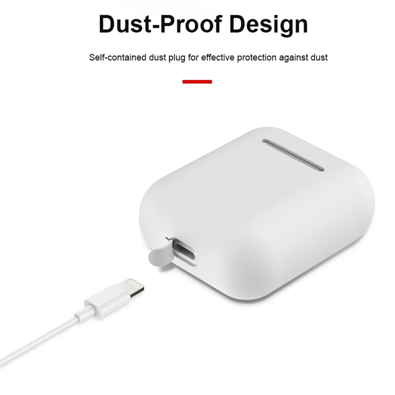 Liquid Silicone Earphone Case For Airpods 1 2 Slim Soft Flexible Washable Protection Earphone Cover For Airpods Bag Dust Plug