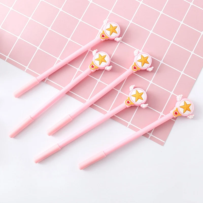 

1 Piece Cartoon Kawaii School Supply Office Stationery Gel Pen Handles Creative Cute Gift Star Lovely Pink Wings