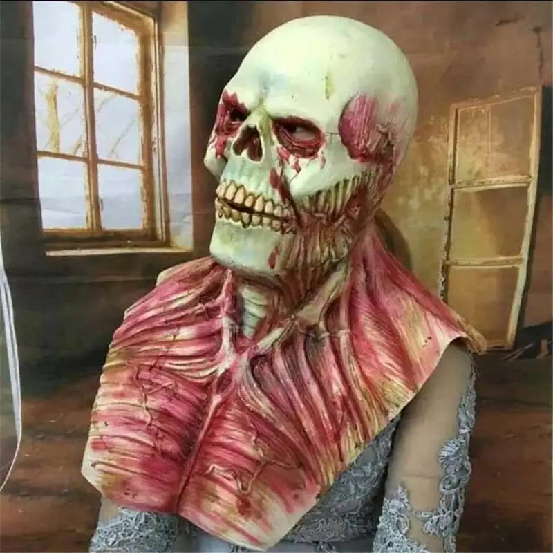 Кровавая маска зомби на Хэллоуин страшные маски для вечеринки косплей Череп Дьявол ужас маска маскарад тушь для ресниц призрак Террор Маска латекс