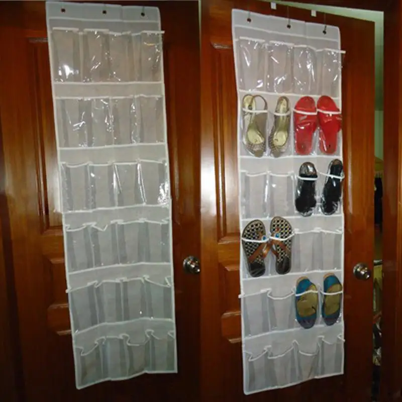 

24 Pocket Door Hanging Holder Shoe Organiser Storage Rack Tidy Storage Box Hanging Bags Wall Bag Room Shoes Slippers Storage