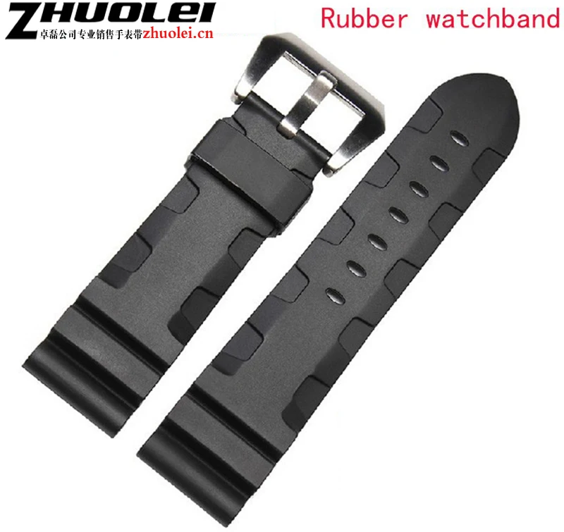 

Watch Accessrioes 24mm 26mm New Mens Waterproof Diving Silicone Rubber Watchband Bands Straps Watch Solid pin stainless Buckle