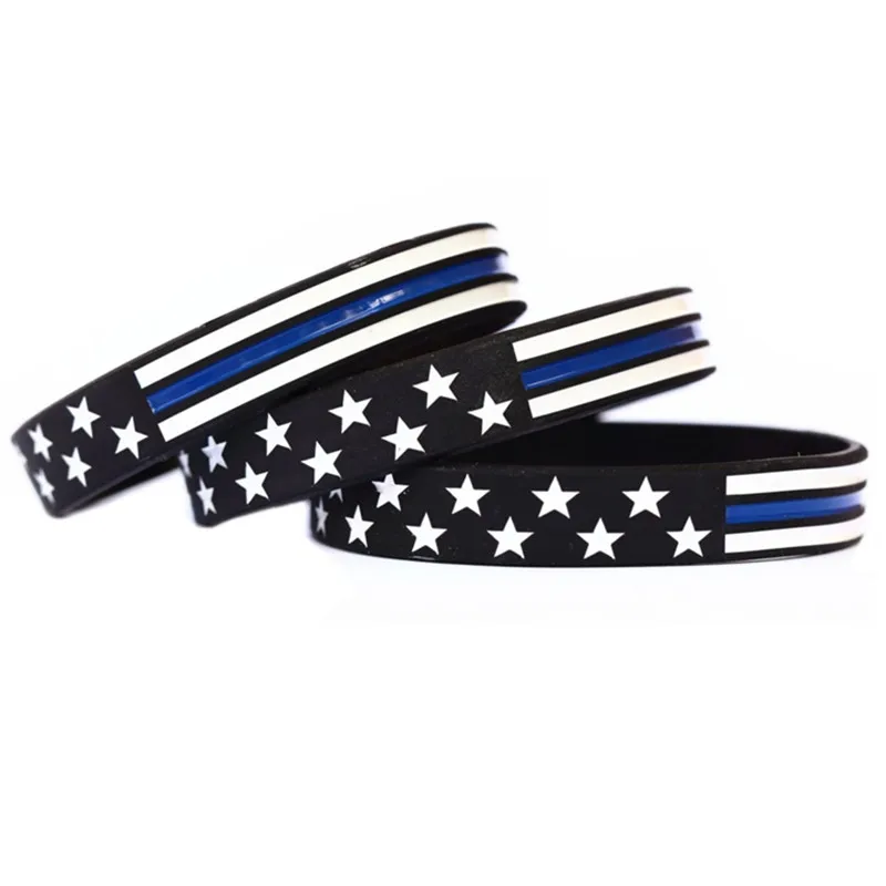 Three Stars and Stripes Flag with Thin Blue Line (1)__