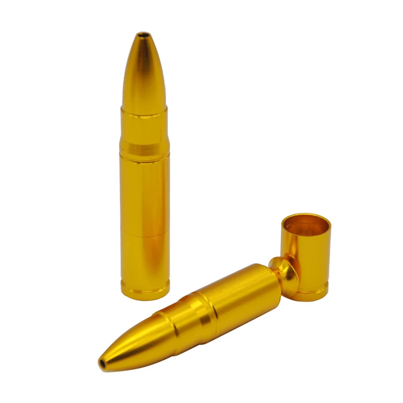 

Bullet Smoke Metal Pipes Portable Creative Disguise Smoking Pipe Herb Tobacco Pipes 80 MM Aluminum Portable Pocket Size