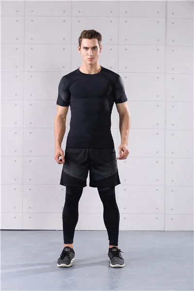 3pcs Новые Компрессионные Мужские спортивные костюмы быстросохнущие комплекты одежды джоггеры костюмы для фитнеса мужские - Цвет: 3pcs
