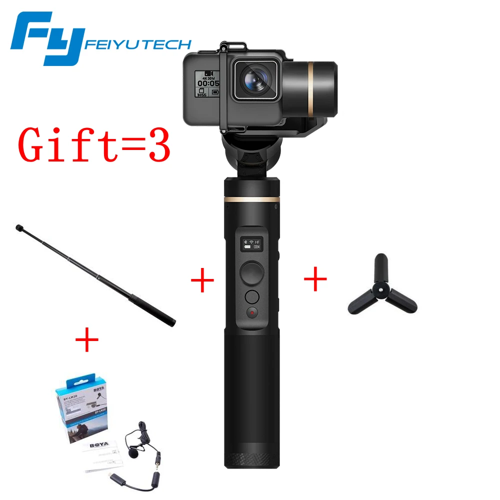 

FeiyuTech G6 3 Axis Gimbal Feiyu Action Camera Wifi BlueTooth OLED Screen Angle for Hero 6 5 4 RX0 Camera Stabilizer