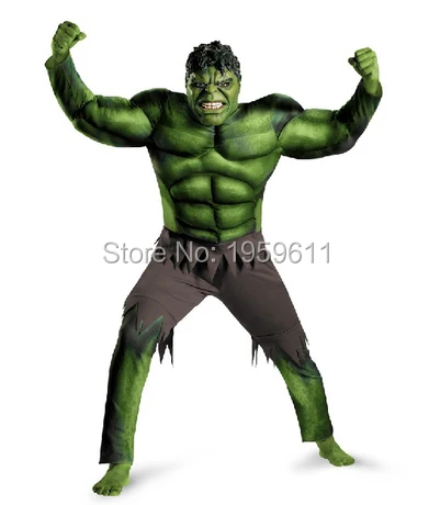 

1 x Free Shipping t shirt Animation Avengers Movie Hulk muscle costume clothing For Adult