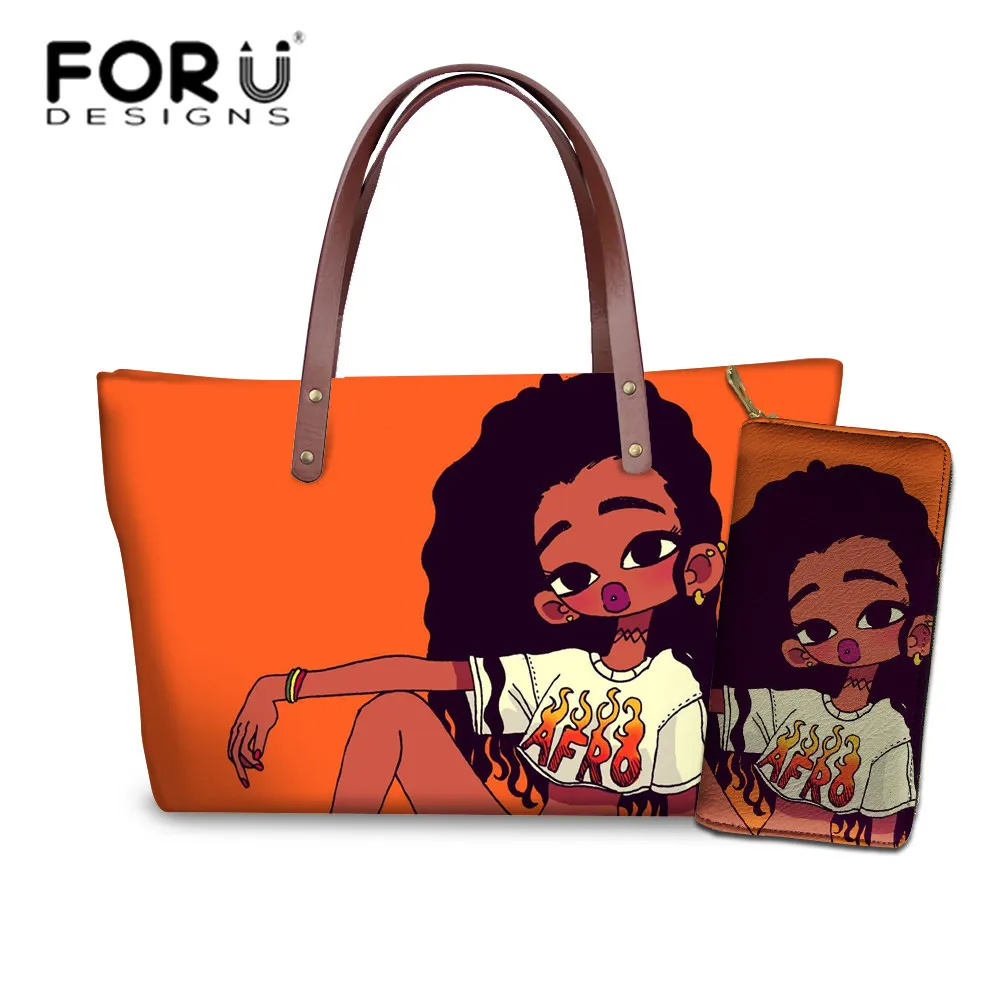FORUDESIGNS/женский комплект из 2 предметов сумочки и для женщин черные девушек