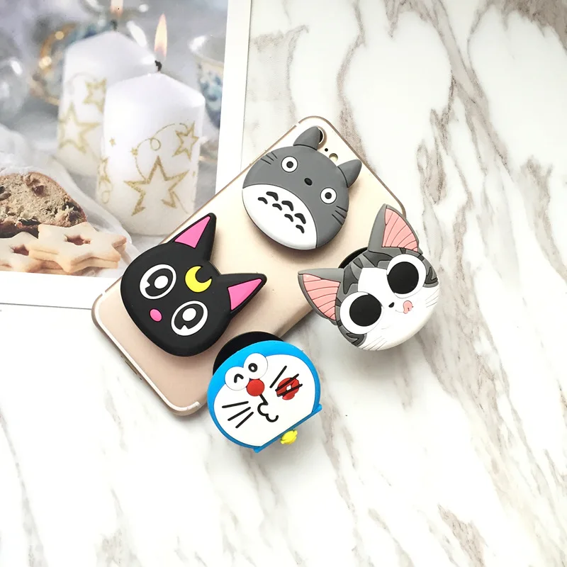 Japan Comic Stylish 3D Lovely Silicone Phone Air bag stand holder Sticker for iPhoneX iPad cellphone accessories