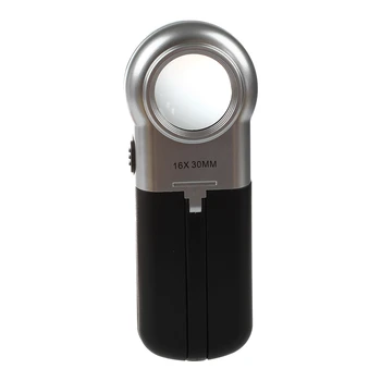 

MYLB-16x 30mm LED Illuminated Magnifier Magnifying Glass Loupe Folding Stand Handheld Portable Pocket
