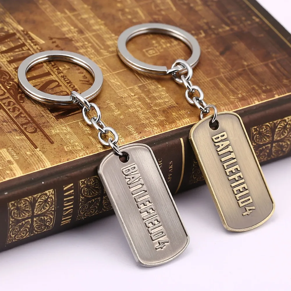 

HF11853 Game Battlefield 3 Keychain Letter Logo Dog Tag Pendant Metal Alloy Keyring Wholesale And Retail trinket