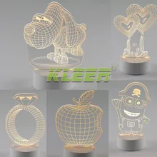 Intelligent dimming lamp led small night light creative USB 3D three-dimensional living room study bedroom bedside lamp gift