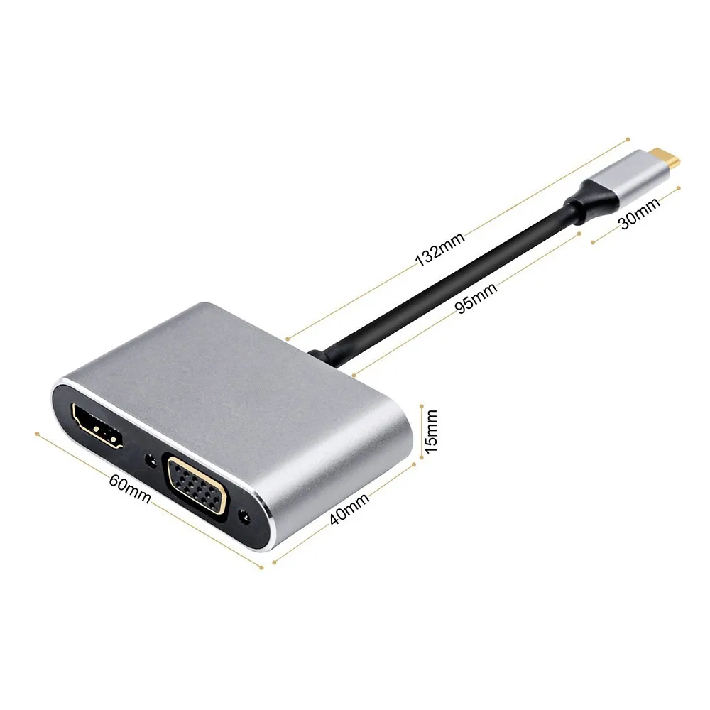 USB C концентратор HDMI адаптер для Xiaomi MacBook Pro/воздуха Thunderbolt 3 2-Порты и разъёмы USB type-c концентратор HDMI 4 K USB 3,0 Порты и разъёмы usb-концентратор, адаптер