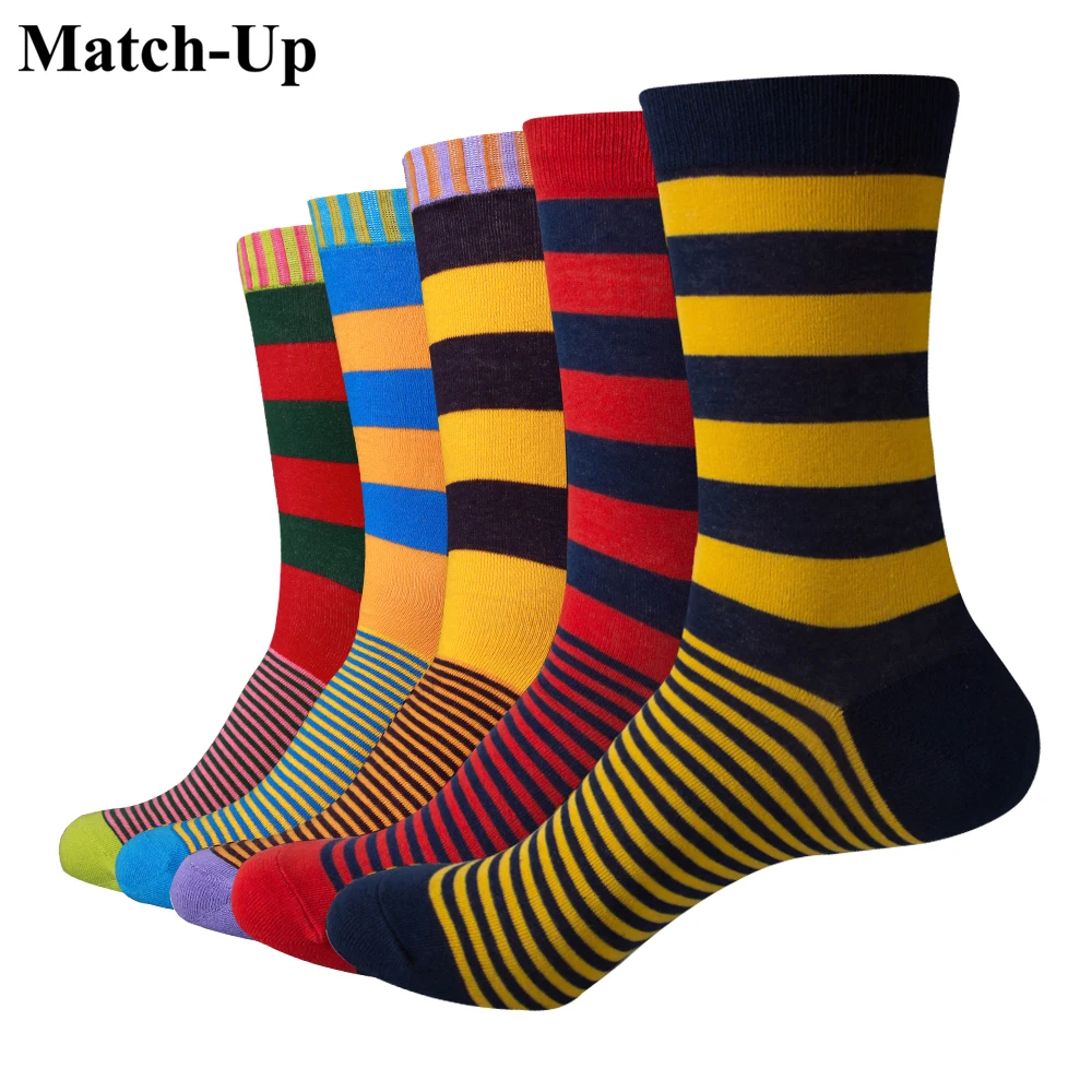 

Match-Up Casual Mens Cotton Socks Chromatic Stripe Of Socks Man With The Final Design Clothing Fashion Style