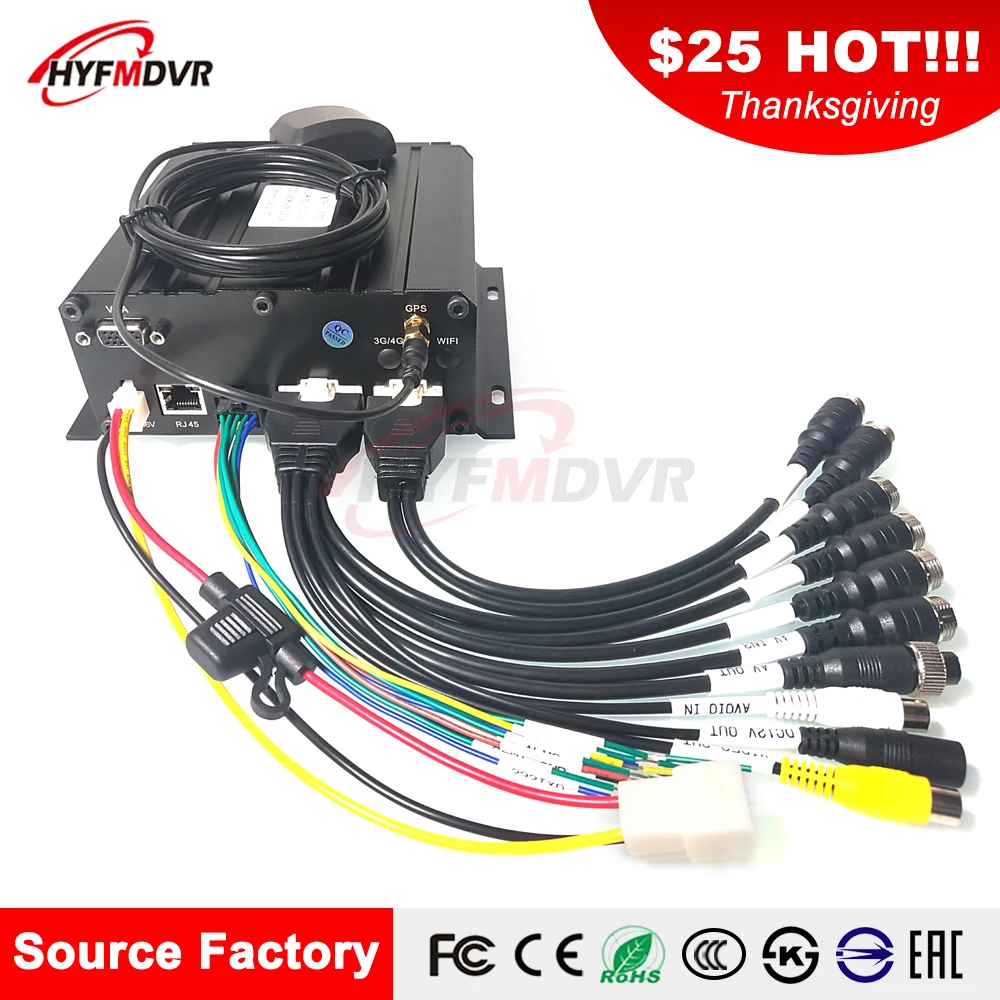  Local monitoring + GPS function Wide voltage DC8V-36V Mobile DVR Fire truck / private car / heavy m