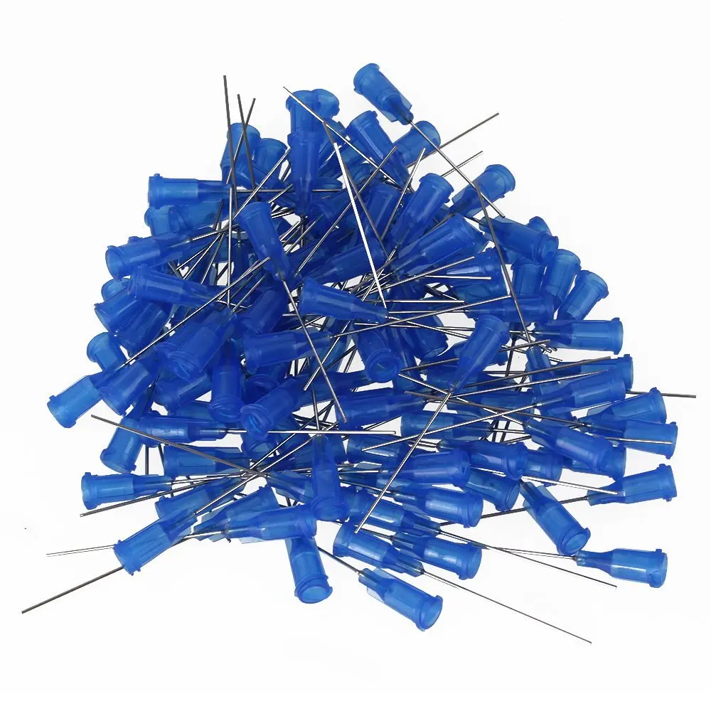 

1.5 Inch Blunt Tip Dispensing Needles Blue 22Ga Adhesive Glue Syringe Use Pack of 100