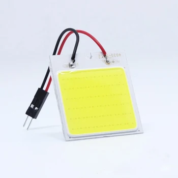 

2x Super White New Energy saving COB 48 SMD LED Panel Dome Lamp Auto Car Interior Reading Plate Light BA9S T10 Festoon Adapter