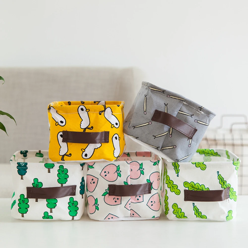 

Storage Basket Large Capacity Table Storage Box Linen Storage Box Pastoral Floral Animal Jewelry Makeup Organizer TSLM2