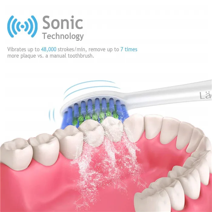 Lyachen T8B Водонепроницаемая электрическая зубная щетка USB перезаряжаемая модернизированная Ультразвуковая электрическая зубная щетка Ультра звуковая зубная щетка