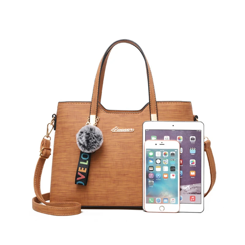 Women European Handbags Lady Fashion Hairball Crossbody Shoulder Bags Female Leather Messenger Bag Bolsa Top-Handle Purse SS7234 (8)