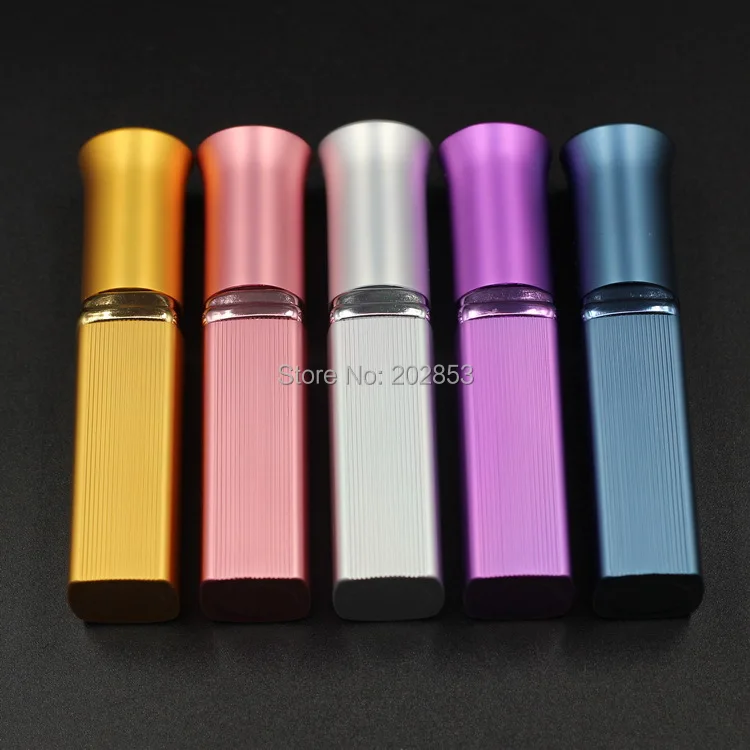 Frasco de Perfume de Vidro de Alumínio Bomba de Perfume Recipiente de Líquido Recarregáveis Atomizador Vazio Spray Anodizado Bottle Mini Viagem 50 Pcs 6 ml 17 Alumínio Anodizado Bomba de Perfume Bottle Mini Viagem Recipiente de Líquido