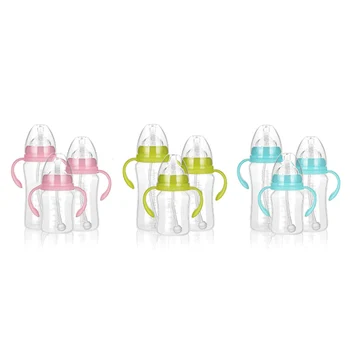 

Wide Mouth Baby Infant Kids Automatic Pipette Straw Pacifier Nipple Milk Feeding Bottle / Non slip Handle & Cup Cover