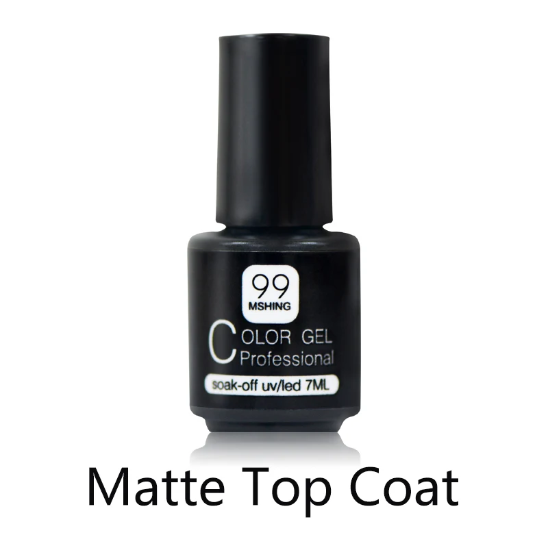 Mshing99 7ml Gel Polish Set All For Manicure Semi Permanent Vernis top coat UV LED Gel Varnish Soak Off Nail Art Gel Nail Polish - Color: Mattte Top Coat